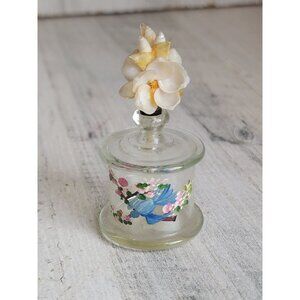 Unique vintage painted bird mini flower vase glass home decor figure